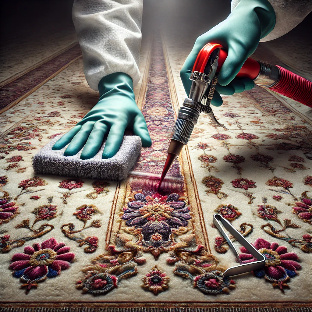 لکهگیری فرش با ابزار حرفهای